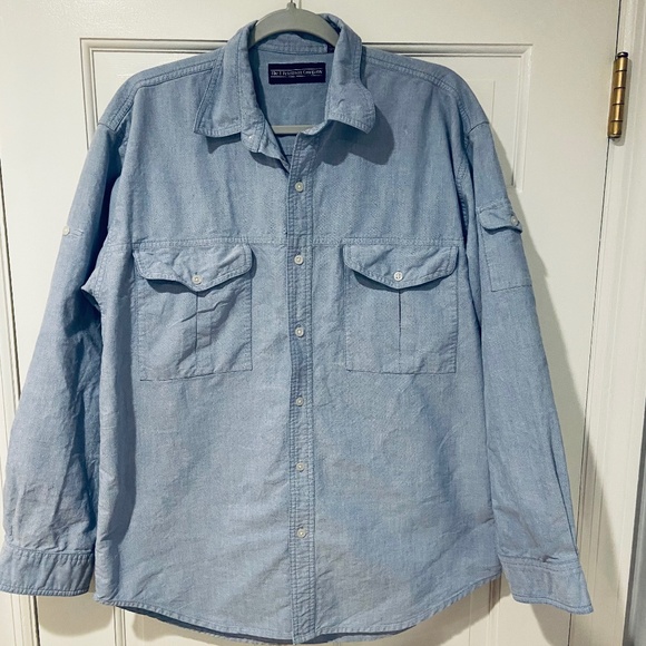 J. Peterman Other - The J. Peterman Company Men’s Blue Cotton Button-Down Shirt – Medium